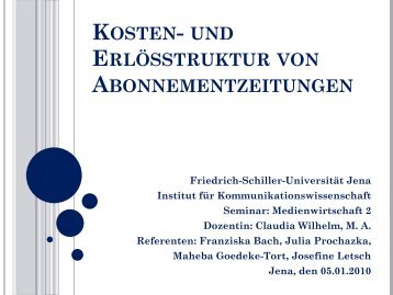 Kosten - Friedrich-Schiller-Universität Jena