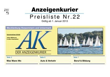 Anzeigenkurier-Preisliste jetzt downloaden! - Nordkurier