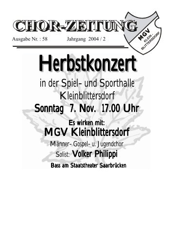 in der Spiel- und Sporthalle Kleinblittersdorf MGV Kleinblittersdorf ...