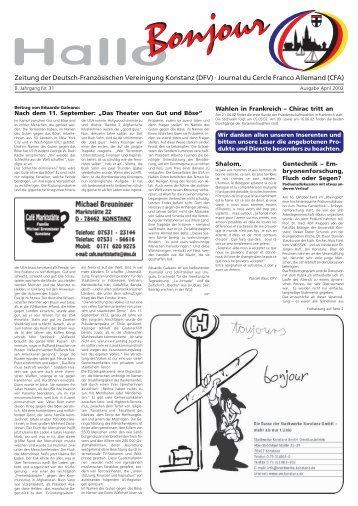 Zeitung der Deutsch-Französischen Vereinigung Konstanz (DFV ...