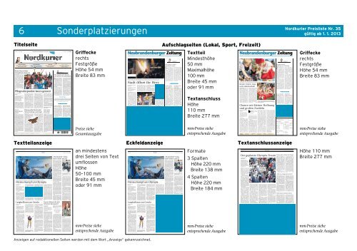 Nordkurier-Preisliste jetzt downloaden!