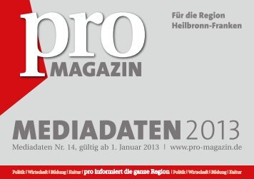 Mediadaten 2013 (.pdf) - Wirtschaftsregion Heilbronn - Franken