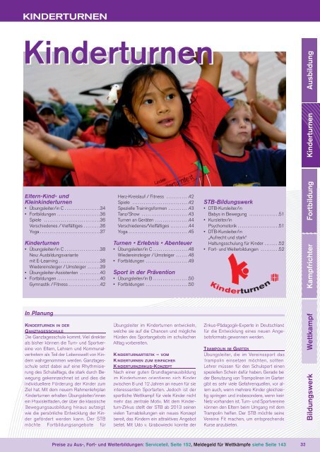 Zum Jahresprogramm "Kinderturnen" 2013