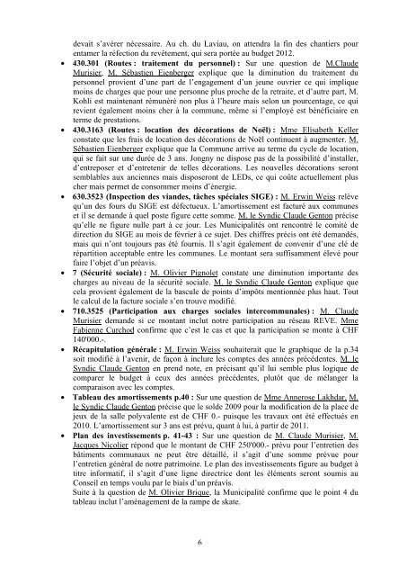 CONSEIL COMMUNAL DE JONGNY - Commune de Jongny