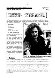 Texttheater - Carl von Ossietzky Universität Oldenburg