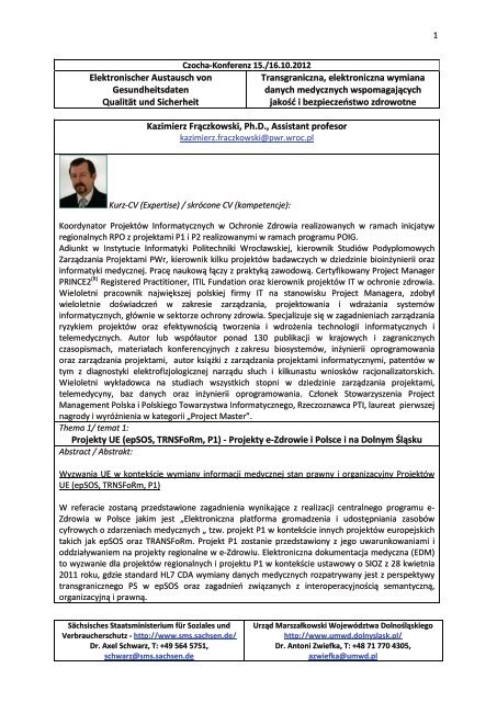Dr. Kazimierz Frączkowski [Download,*.pdf, 0,53 MB - Sächsisches ...
