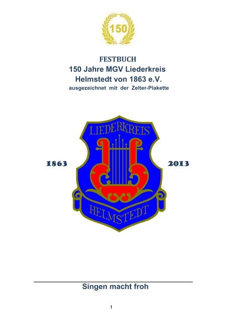 Festschrift Pdf Mgv Liederkreis Helmstedt Von 1863 Ev