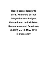 Ergebnisse der 5. Integrationsministerkonferenz am 19.03.2010 in