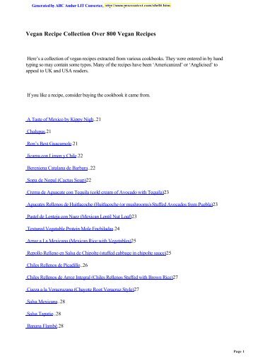 Vegan Recipe Collection Over 800 Vegan Recipes