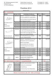 die aktuelle Preisliste - sm systeme