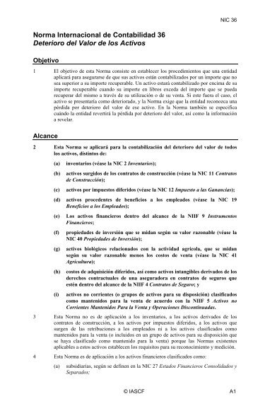 Norma Internacional de Contabilidad 36 Deterioro del Valor de los Activos