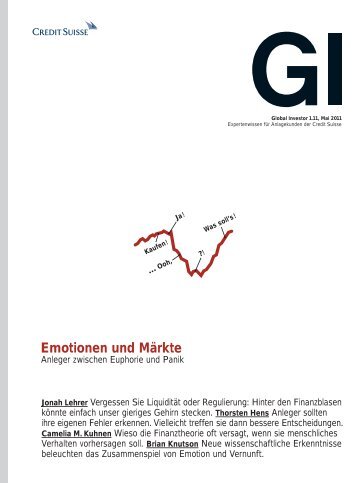 Emotionen und Märkte - Credit Suisse eMagazine - Deutschland