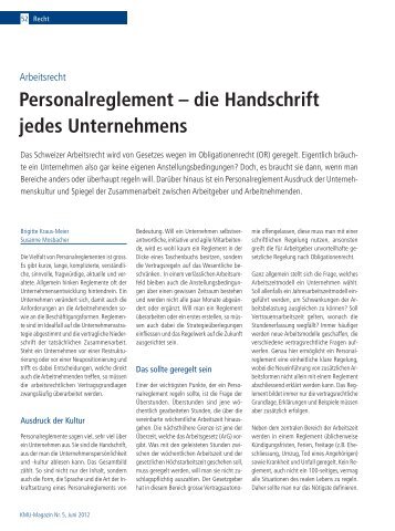 Personalreglement – die Handschrift jedes Unternehmens - konzis