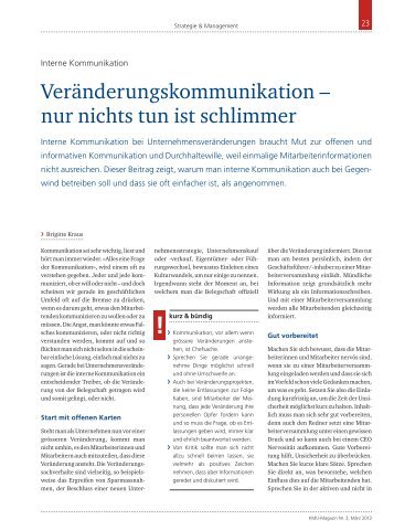 Veränderungskommunikation – nur nichts tun ist schlimmer - konzis