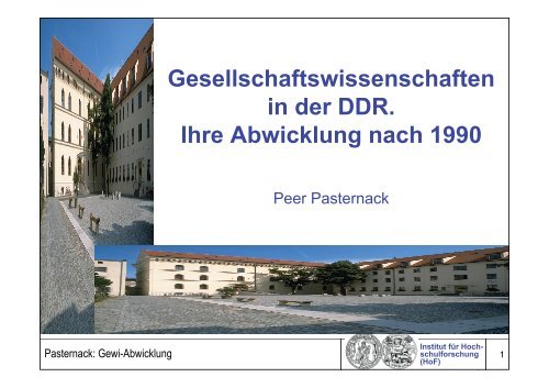 Gesellschaftswissenschaften in der DDR. Ihre ... - Peer Pasternack