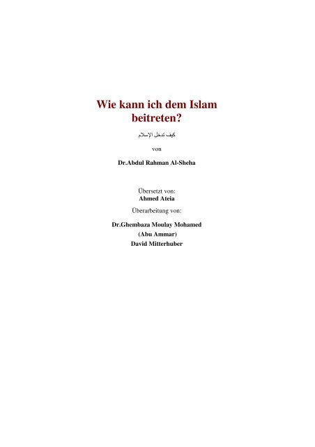 Wie Kann Ich Dem Islam Beitreten Islam Greifswald