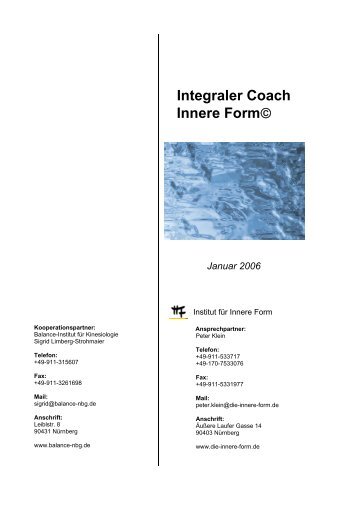 Integraler Coach Innere Form - Landsiedel NLP Training