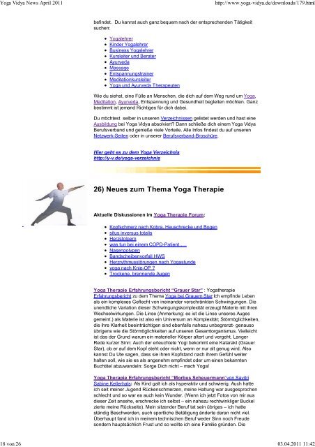 Yoga Vidya News April 2011