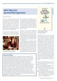 Mein Weg zum Spracherfahrungsansatz - SCRIPTORIUM