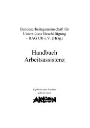 Handbuch Arbeitsassistenz (pdf) - BAG UB eV