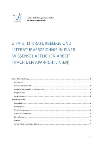 Zitate und Literatur - Universität Flensburg