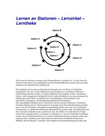 Lernen an Stationen – Lernzirkel – Lerntheke - Lernen für den ...