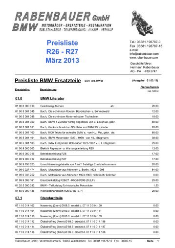 Preisliste R26 - R27 MÄrz 2013 - Rabenbauer GmbH