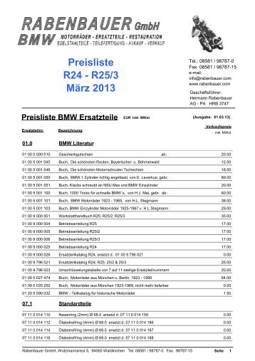 Preisliste R24 - R25/3 MÄrz 2013 - Rabenbauer GmbH