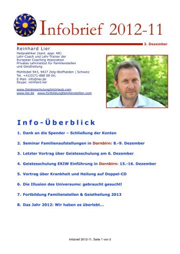 Reinhard Lier-Infobrief 2012-11