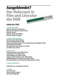 Ausgeblendet? Der Holocaust in Film und Literatur der DDR