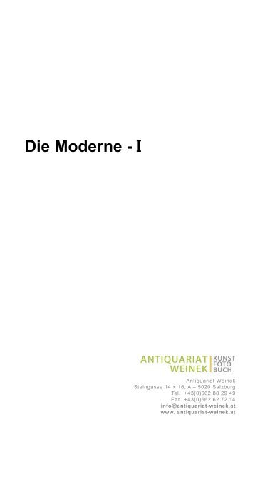 Die Moderne - I - Antiquariat Weinek