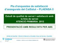 Pla d’enquestes de satisfacció d’assegurats del CatSalut – PLAENSA ©