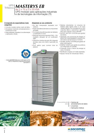 UPS TrifÃ¡sica MASTERYS EB de 2 x 15 a 3 x 30 kVA UPS modular ...