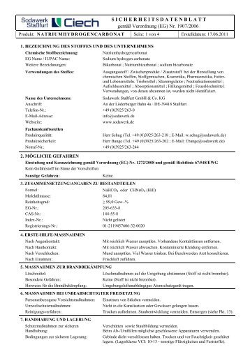 Natriumhydrogencarbonat - Sodawerk Staßfurt GmbH & Co. KG