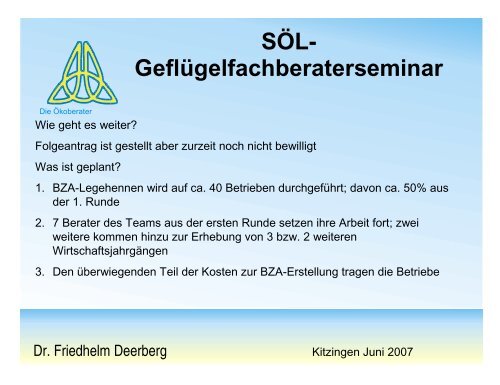 Betriebszweig-Auswertung für Bio-Geflügelhaltung im Rahmen des