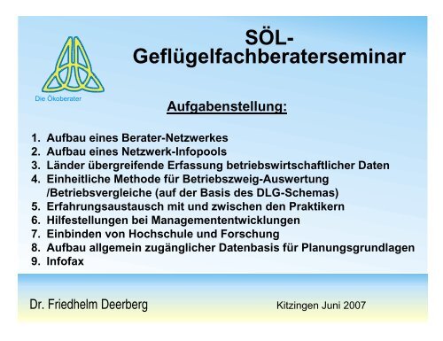 Betriebszweig-Auswertung für Bio-Geflügelhaltung im Rahmen des