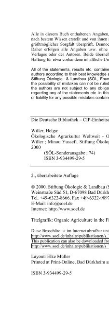 Organic Agriculture Worldwide 2000 II - Stiftung Ökologie & Landbau