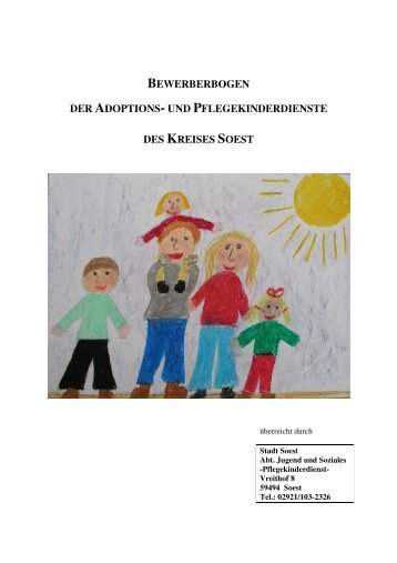 Pflegekinder Bewerberbogen zur Aufnahme eines Kindes - Soest