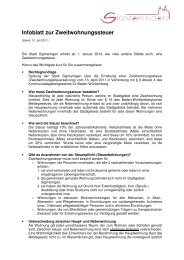 Infoblatt zur Zweitwohnungssteuer - Sigmaringen