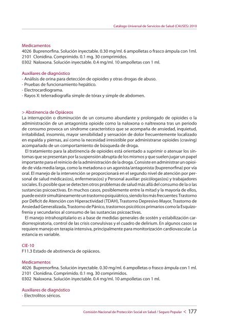 CATÁLOGO UNIVERSAL DE SERVICIOS DE SALUD (CAUSES)2010