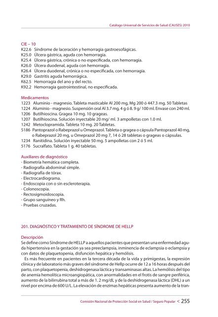 CATÁLOGO UNIVERSAL DE SERVICIOS DE SALUD (CAUSES)2010