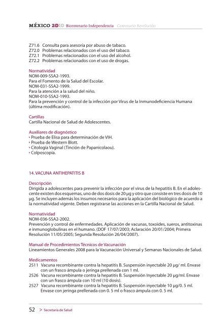 CATÁLOGO UNIVERSAL DE SERVICIOS DE SALUD (CAUSES)2010