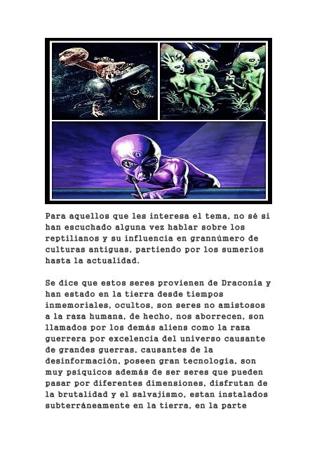 EXTRATERRESTRES reptilianos grises...