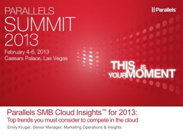 Parallels SMB Cloud Insights for 2013: