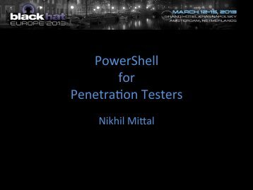PowerShell for Penetra.on Testers