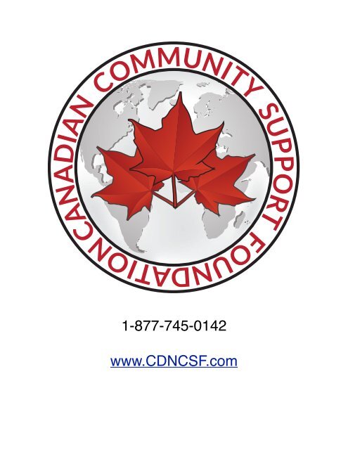 Canadian Support Programs CANADIAN COMMUNITY SUPPORT FOUNDATION