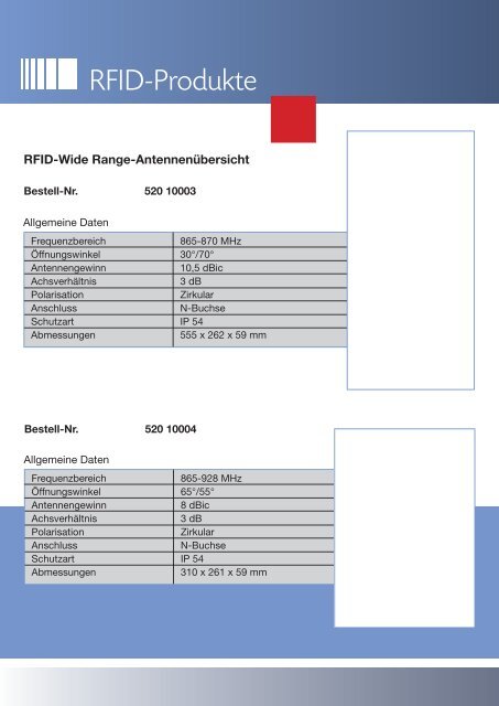 RFID-Wide Range-Antennenübersicht - BONANOMI AG