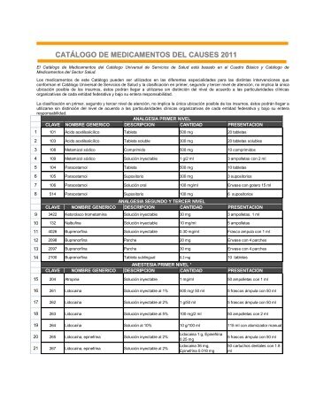 CATÁLOGO DE MEDICAMENTOS DEL CAUSES 2011