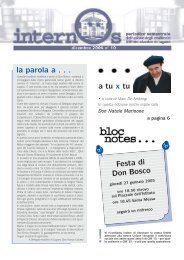 a tu x tu la parola a . . . Festa di Don Bosco