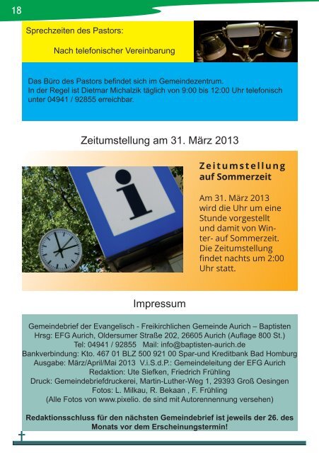 Gemeindebrief März bis Mai 2013